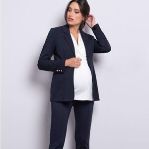 Seraphine Ponte Navy Maternity Blazer